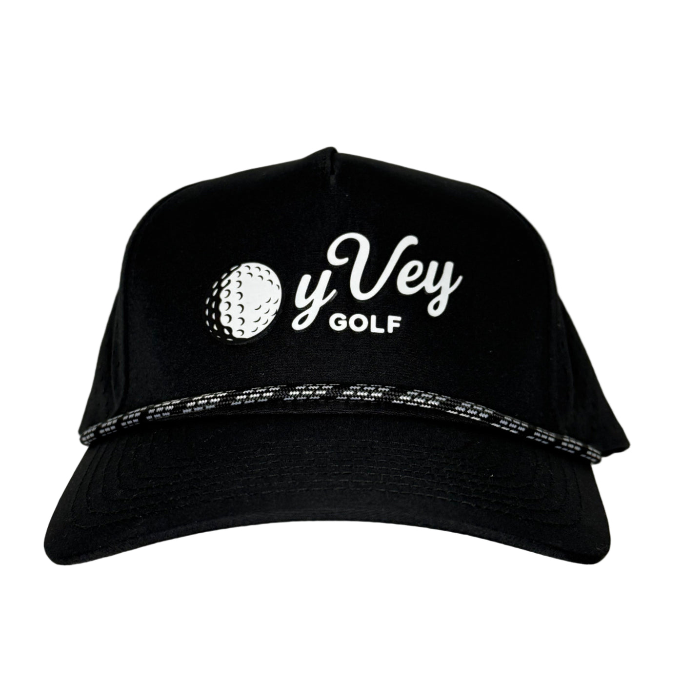 Oy Vey Golf Script in White - Adjustable Snapback Hat