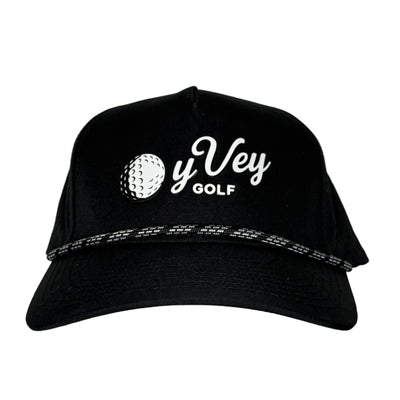 Oy Vey Golf Script in White - Adjustable Snapback Hat