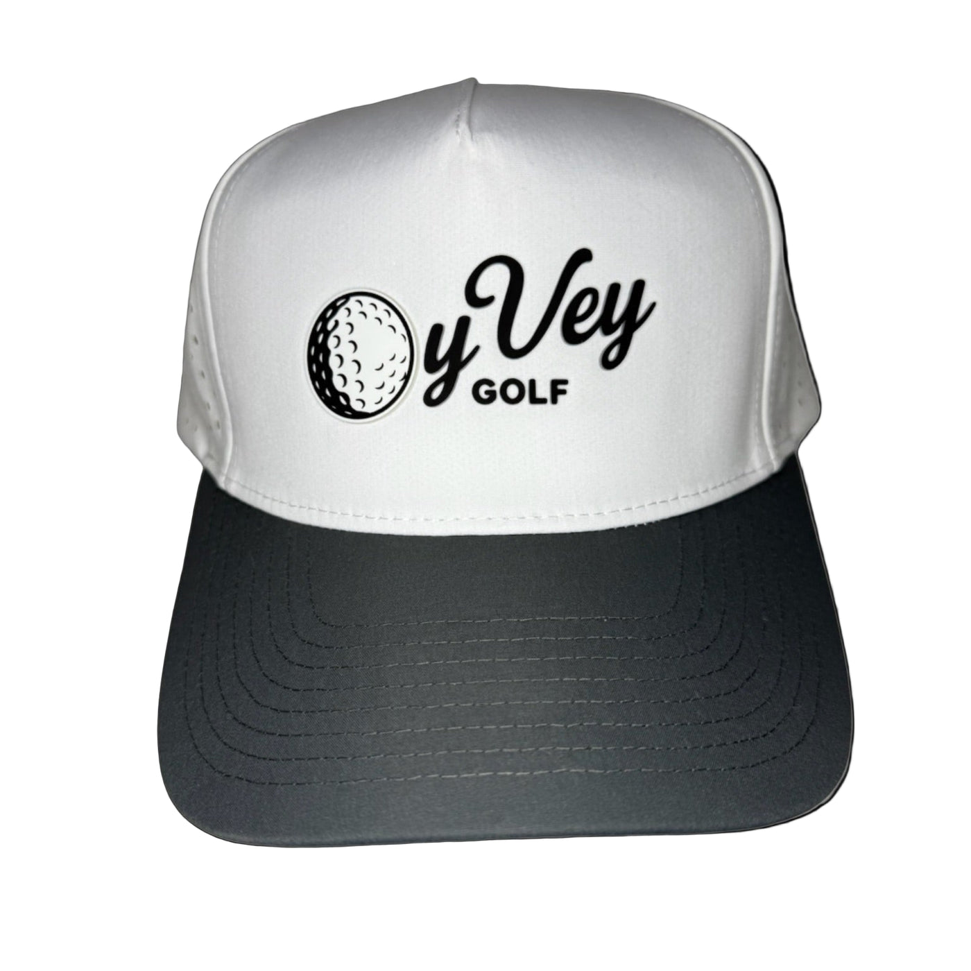 Oy Vey Golf Script in Black - Adjustable Snapback Hat