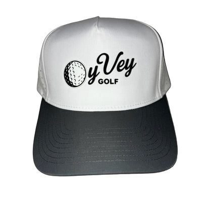Oy Vey Golf Script in Black - Adjustable Snapback Hat
