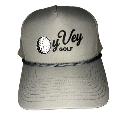 Oy Vey Golf Script in Black - Adjustable Snapback Hat