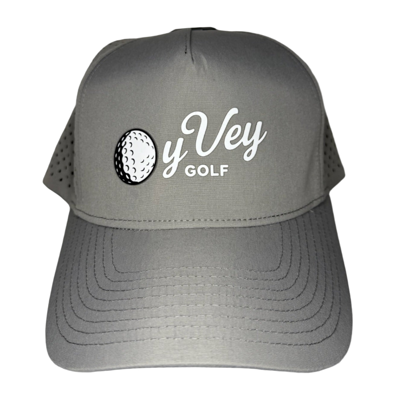 Oy Vey Golf Script in White - Adjustable Snapback Hat