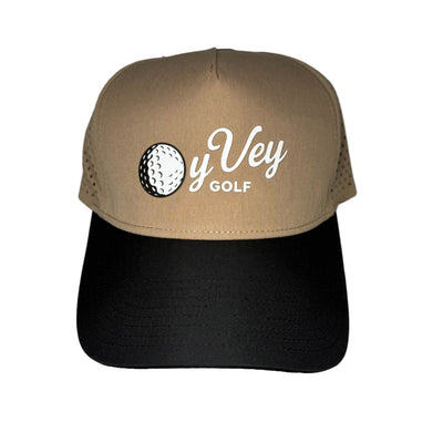 Oy Vey Golf Script in White - Adjustable Snapback Hat