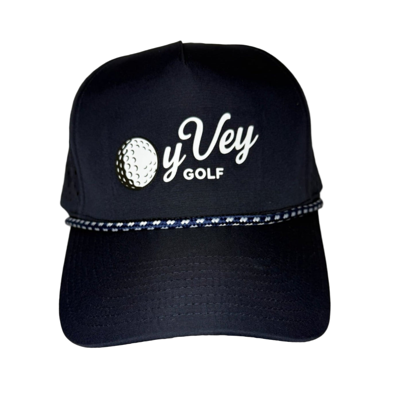 Oy Vey Golf Script in White - Adjustable Snapback Hat