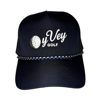 Oy Vey Golf Script in White - Adjustable Snapback Hat