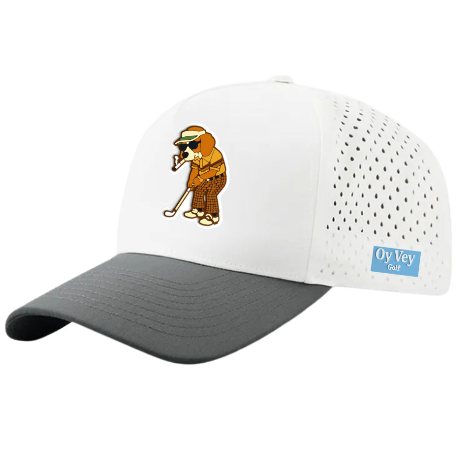 Beagle for Eagle Adjustable Snapback Hat - White Charcoal, Perfect Fit and Unique Design - Oy Vey Golf LLC