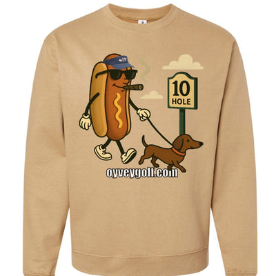 Dogs at the Turn Sweatshirt for Dog Lovers - Sand, Cozy Crewneck Design - Oy Vey Golf LLC