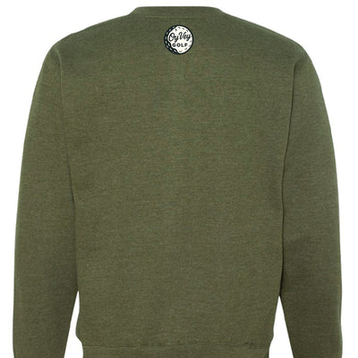 Dogs at the Turn Sweatshirt for Dog Lovers - Army back, Cozy Crewneck Design - Oy Vey Golf LLC