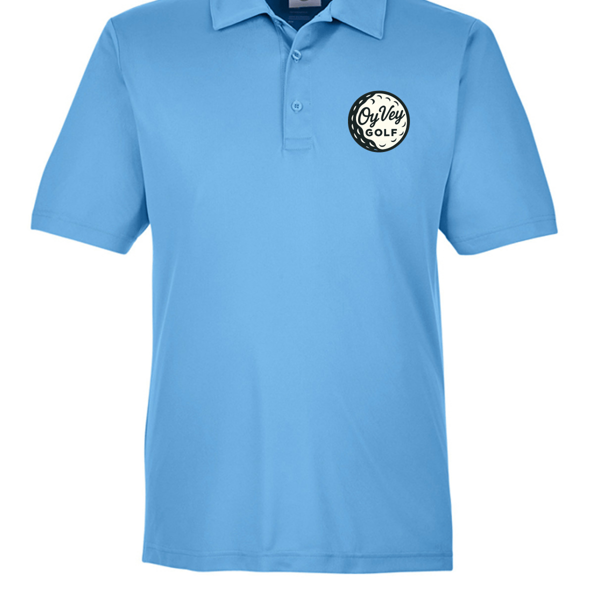O.V.G Ball PVC Patch Polo for Ultimate Style and Comfort - Sport Blue, Oy Vey Golf LLC