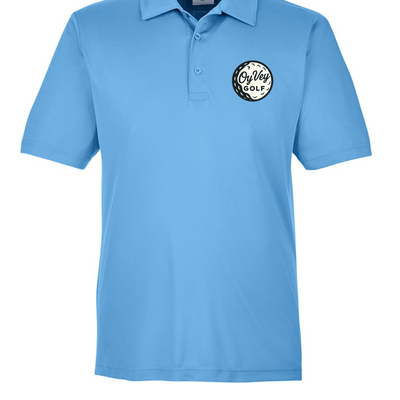 O.V.G Ball PVC Patch Polo for Ultimate Style and Comfort - Sport Blue, Oy Vey Golf LLC
