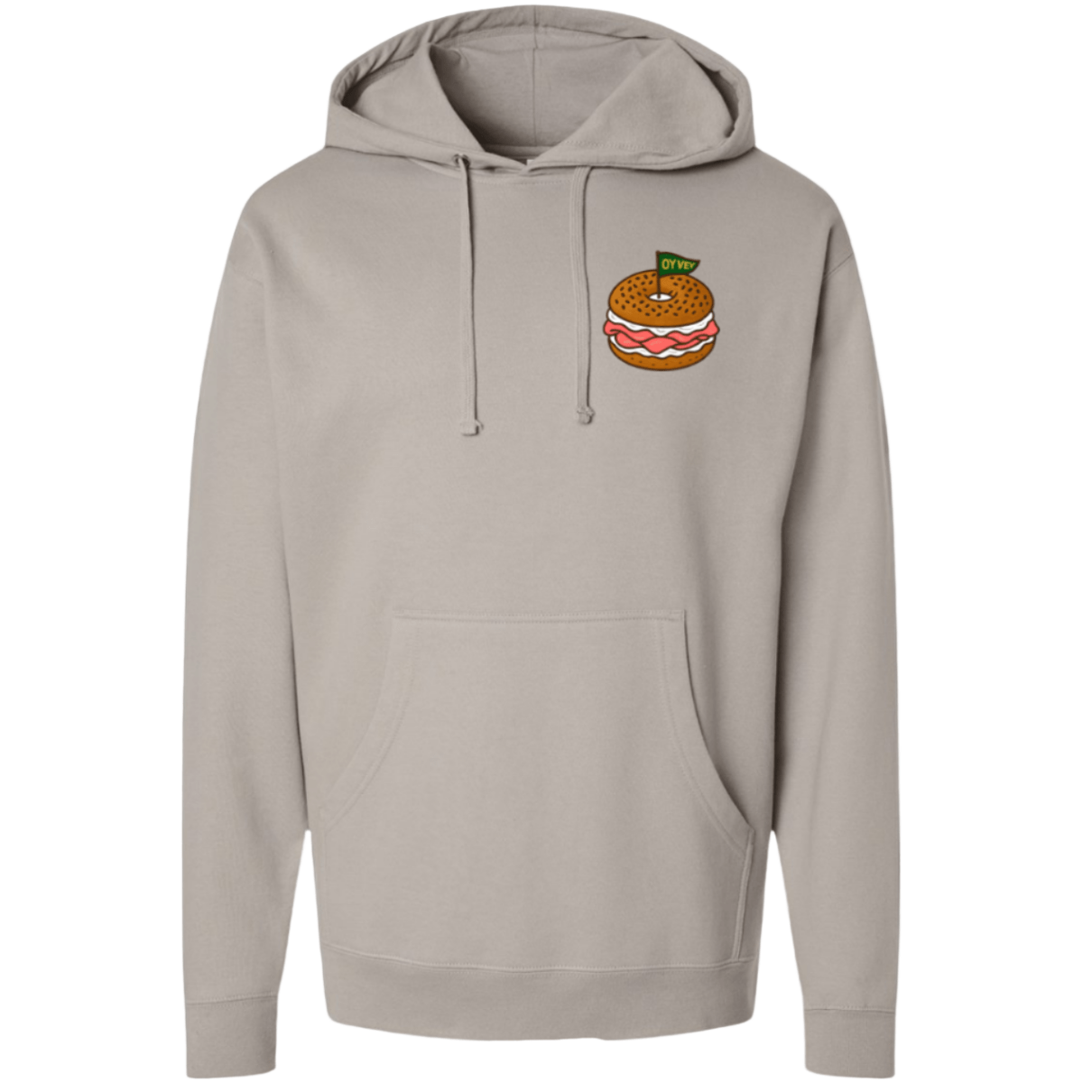 Oy Bagel Hoodie -Cement lc, Cozy Comfort Meets Fun Style - Oy Vey Golf LLC
