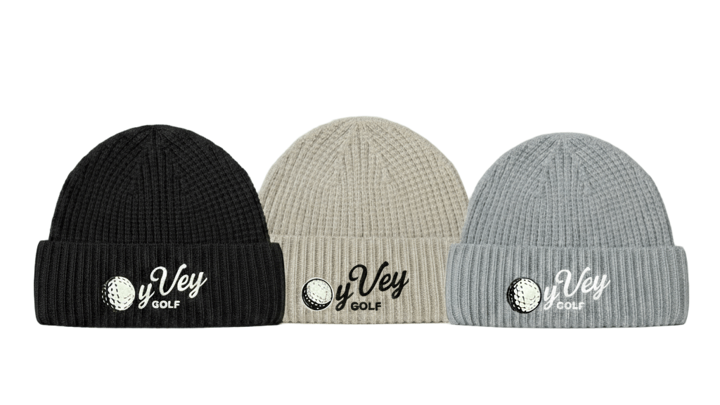 OY VEY Wool Waffle Knit Beanie - Preview Stylish and Cozy OY VEY Beanie for Winter Warmth - Oy Vey Golf LLC