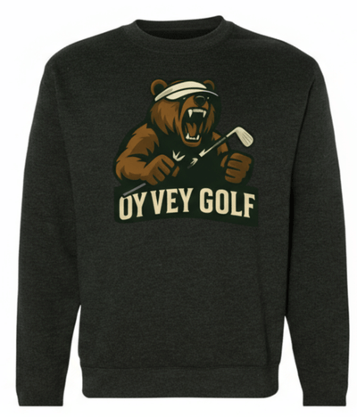 The Meshuga Bear Sweatshirt - Charcoal, Oy Vey Golf LLC